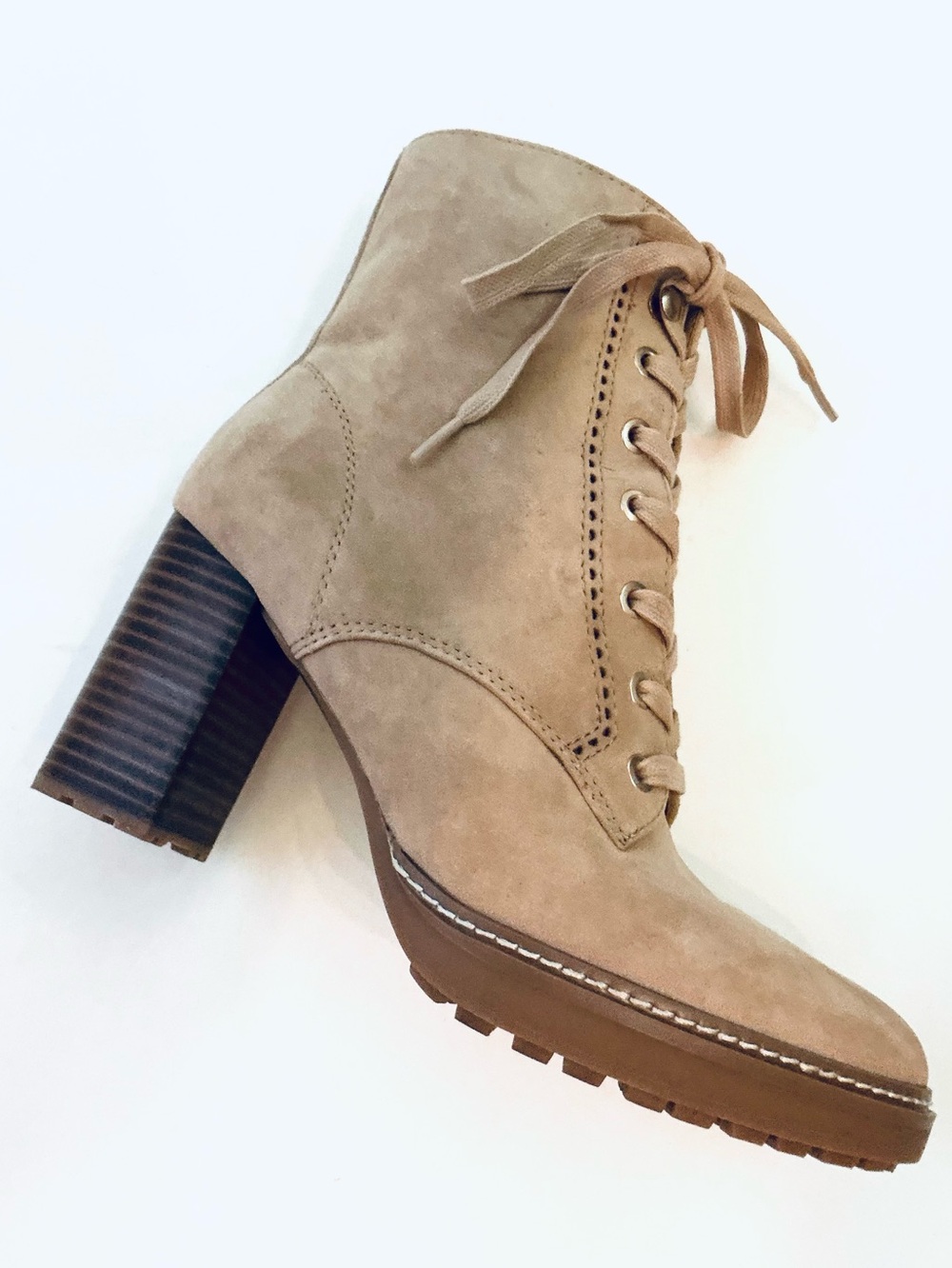 NATURALIZER, Women's Callie Heeled Boots Tan Suede, Size 8, NWOB
